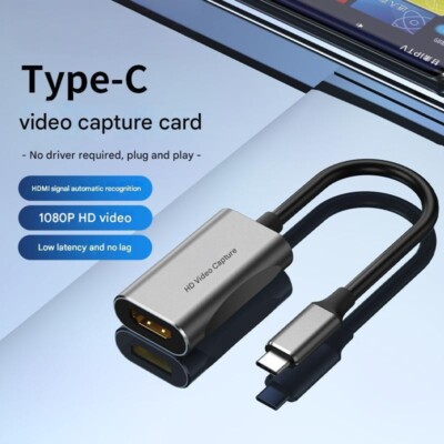 Video Capture Card USB C 1080P 4K HDMI-compatible Video Grabber Record Box