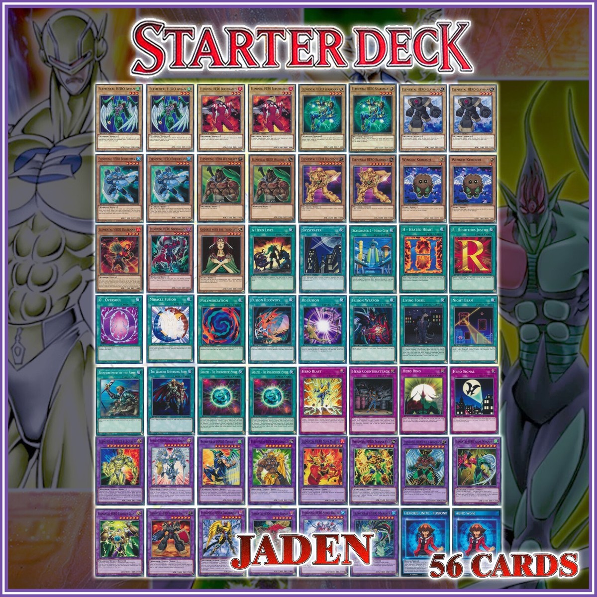 JADEN HERO DECK 56 | Elemental Clayman Flame Wingman Mariner Avian