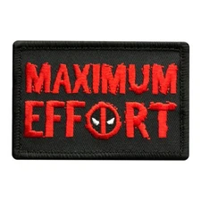 Maximum Effort Deadpool Patch (Iron on Sew on-3.0 X 2.0 MXE4A)  