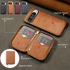 Zipper 2-in-1 Mag Safe Magnetic Wallet Case For Google 10 ProXL 10Pro 9Pro 8A 8
