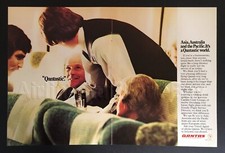 1977 QANTAS Airlines BOEING 747 cabin ad STEWARDESS airways advert QANTASTIC