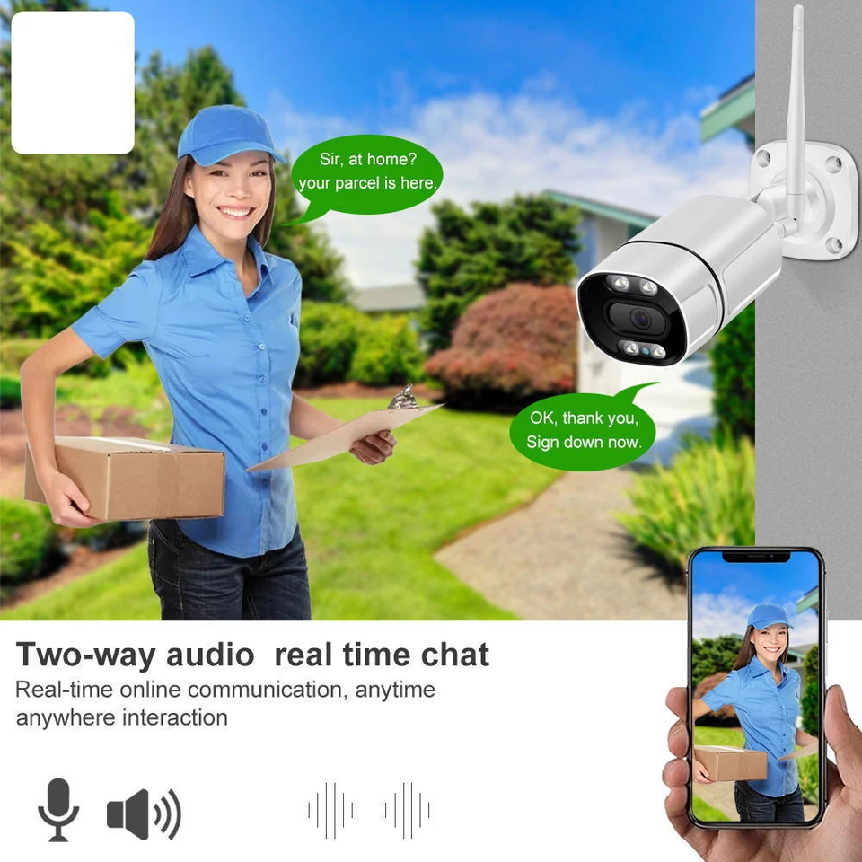 5MP Wifi POE IP Bullet Camera IR Dual Lights H.265 2 Way Audio IP66 Card Slot - Image 3 of 4