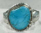 Reduced! Vintage Native American Navajo Turquoise Sterling Silver Cuff Bracelet — photo 2