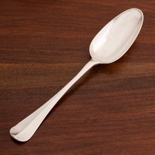 SUPERB MARMADUKE DAINTREY HANOVERIAN STERLING SILVER SERVING, TABLE SPOON 1741