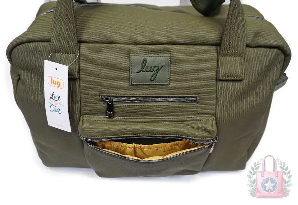 NEW ❤️ Lug Olive Charger Matte Luxe VL Weekender Duffel Unisex Army Green $145 - Image 4 of 4