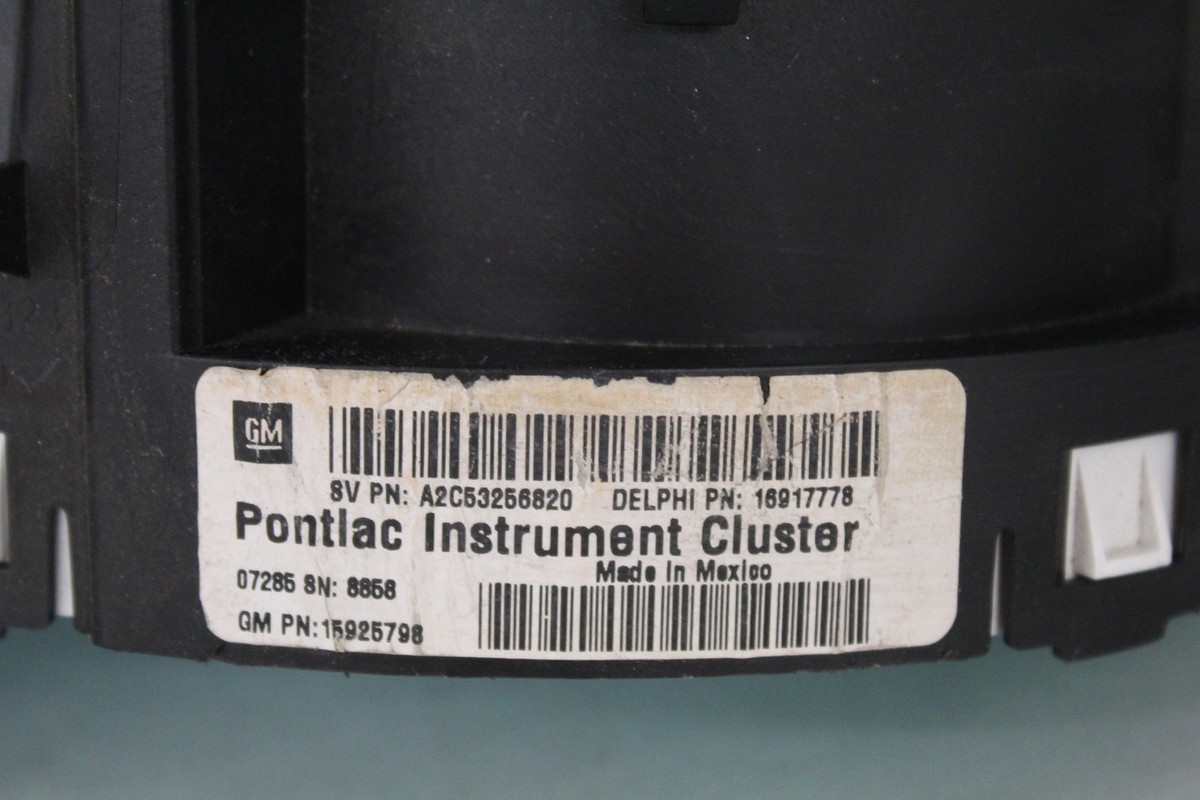 08 09 PONTIAC G6 INSTRUMENT CLUSTER GAUGE SPEEDOMETER A2C53256820