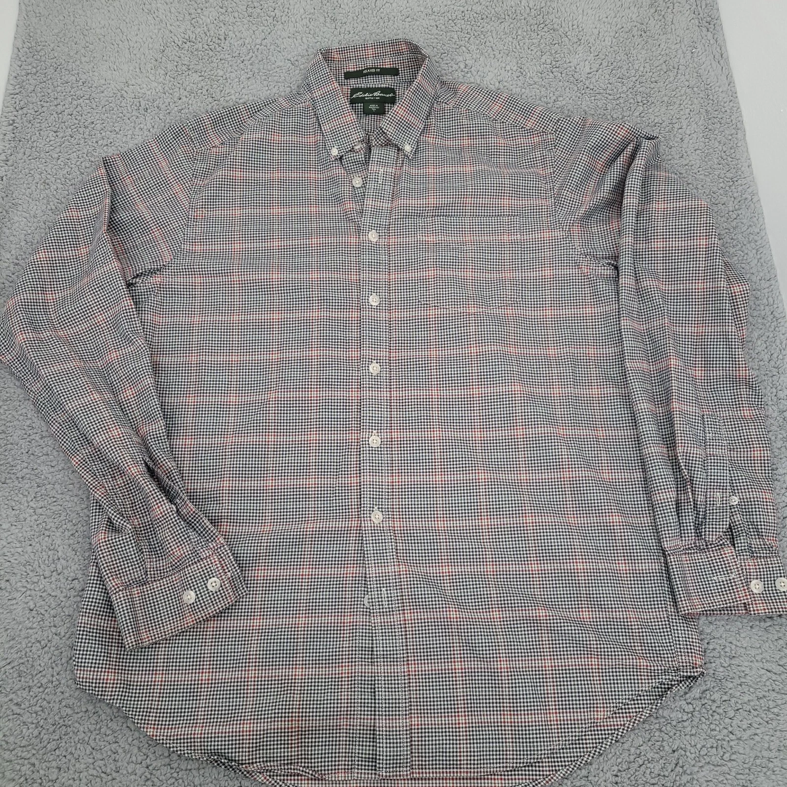 Eddie Bauer Shirt Mens Large Long Sleeve Button Front Casual Outdoors