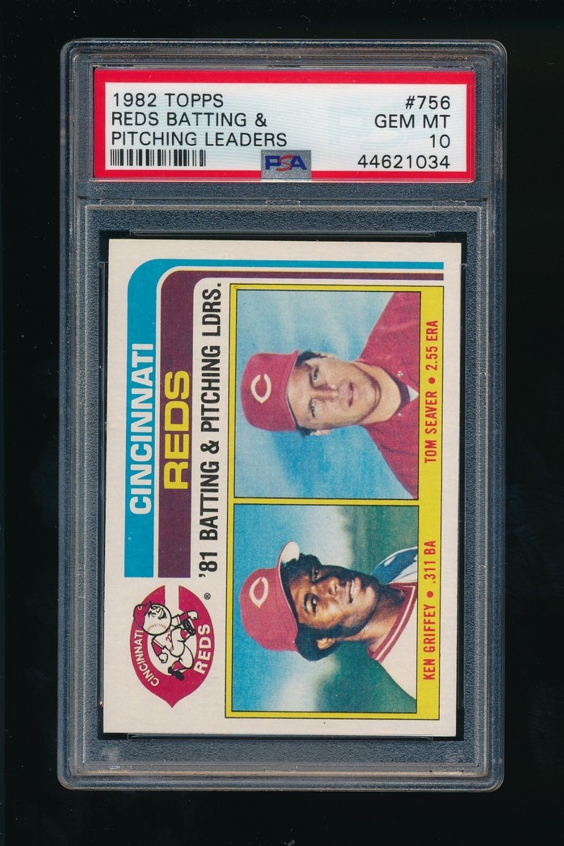 クローバーです 1982 Topps #756 Reds Leaders Tom Seaver Ken Griffey Sr. PSA 10 GEM