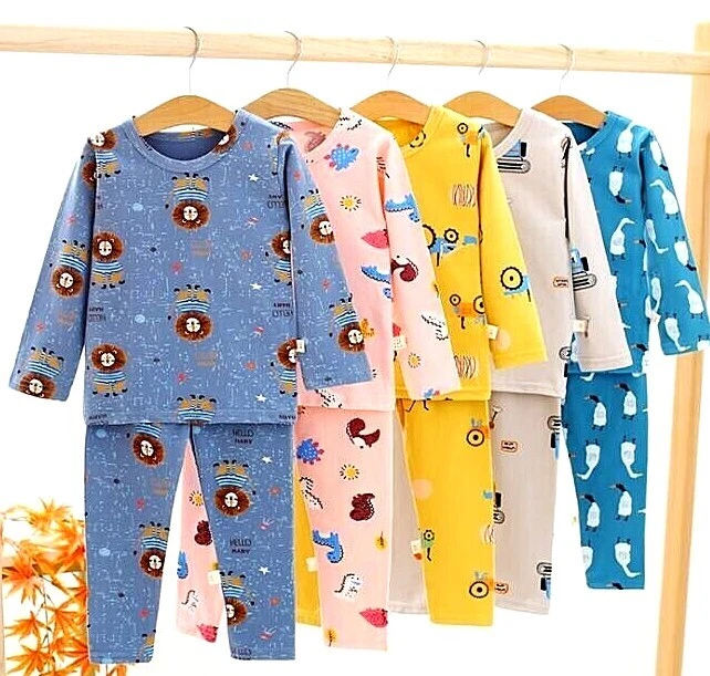 Conjunto de pijama para niños - Ropa de dormir de algodón orgánico de manga larga para niños y niñas (2-5 años) Foto 4 de 4