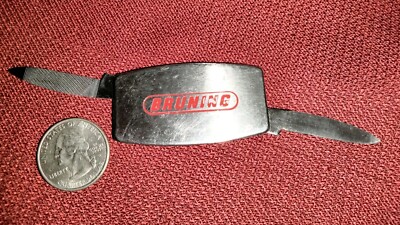 Vintage Zippo USA Bruning advertising pocket knife multitool, 1.5'' blade