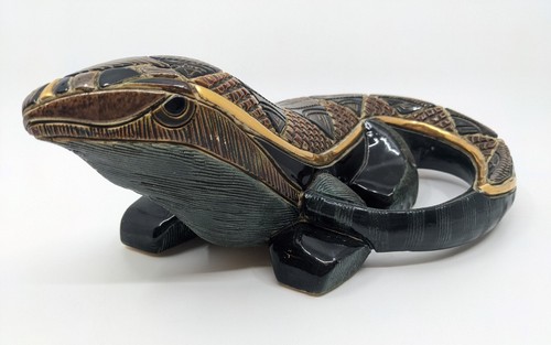 Artesania Rinconada Uruguay Hand-Carved Ceramic Iguana Lizard Sculpture - Picture 3 of 12