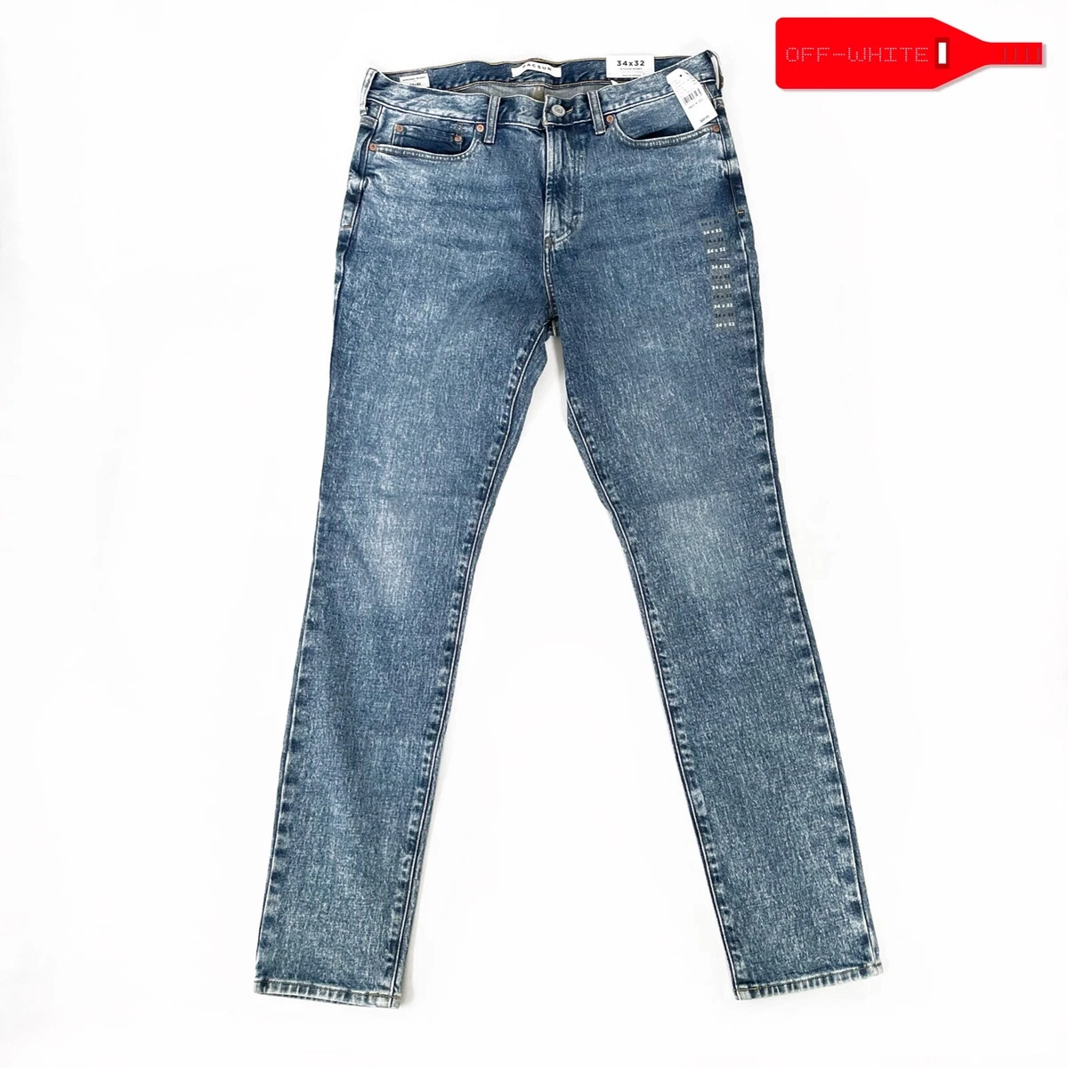PACSUN STACKED SKINNY DENIM JEANS PANTS BLUE 34 X 32 NEW WITH TAGS