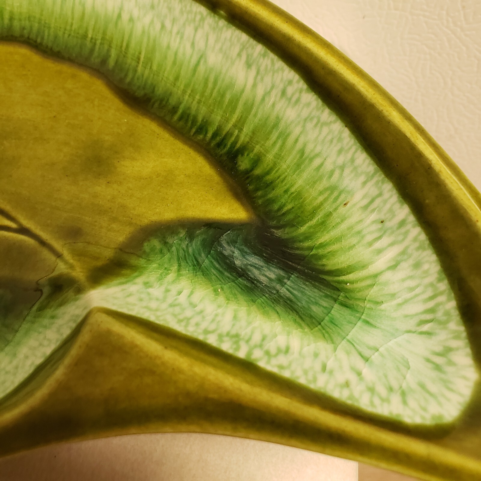 Vintage 60s Platter Santa Anita Ware Avocado Green Glaze Ceramic Dish Retro 14"