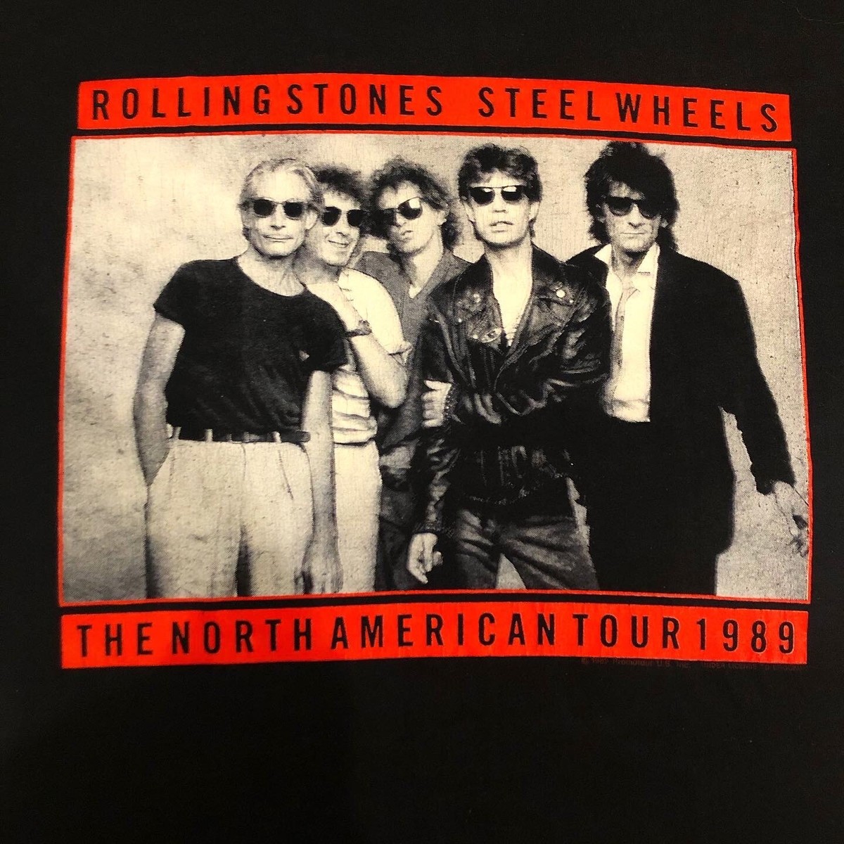 トップス 1989 The Rolling Stones Budweiser sweat Vintage Rolling Stones Budweiser Steel Wheels 1989 Tour T