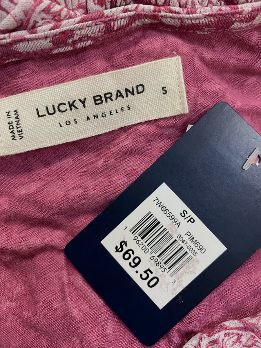 ポップ Lucky Brand Women's Pink Floral Print Surplice Top Size S | eBay