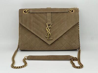 Saint Laurent YSL Monogram Envelope Tri-Quilt Shoulder Chain Bag