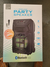 iLive Wireless Bluetooth Party Speaker w/remote and mic, Light Effects, New Open
