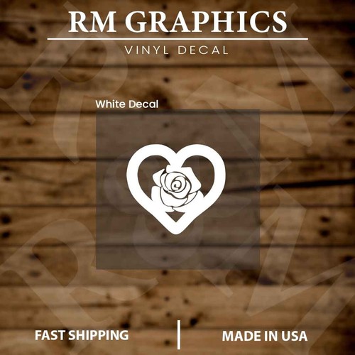 Roses | Heart | Flowers | Love | Vinyl Sticker |Decal for Window|Laptop|Car - 第 1/6 張圖片