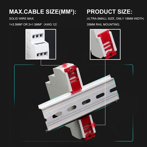 Auxiliary Relay AC/DC12V Electromagnetic Relay 8A/16A SPDT Module Relay Din Rail - Picture 4 of 16
