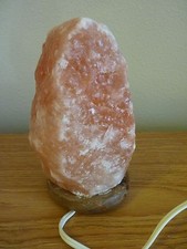 Himalayan Salt Light Orange White Light Up Stone on Stone Base