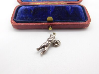 Sterling Silber Wassermann der Wasserträger Charm Anhänger Vintage um 1970
