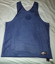 VTG NIKE REVERSIBLE MESH JERSEY BASKETBALL TANK TOP LARGE BLUE WHITE 90s Y2K VGC