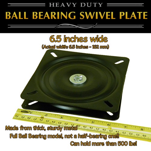 1pc - 6.5 inch (162mm) Full Ball Bearing Flat Swivel Plate Turntable - Afbeelding 1 van 6