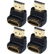 4x HDMI Port Saver Male To Female 90-Degree Connector Adapter Converter