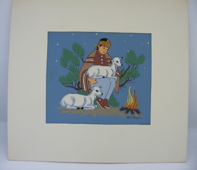 ** Harrison Begay  Navajo Shepard Silk-Screen Print 10'' X 10.5 * 5 1/4 X 6 **