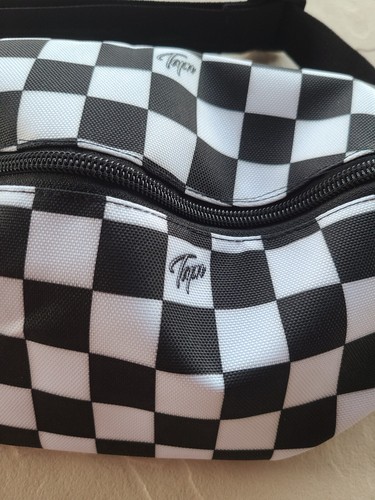 New TAPN Pelican Belt Crossbody Plaid Black White Fanny Pack Purse Custom - Picture 3 of 9