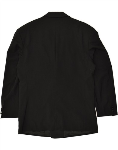 Chaqueta Blazer CERRUTI 1881 Para Hombres Doble Pecho Reino Unido 38 Mediana Negra AC01 - Imagen 2 de 3