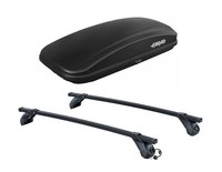 DachtrÄGer + Dachbox Crub 430 LT FÜR Opel Zafira C AB 2011 Ohne Reling
