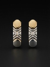 Vintage 925 Sterling Silver Two Tone Chunky C...