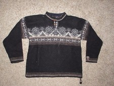 DALE OF NORWAY PURE WOOL SWEATER BOY YOUTH SZ XL NAVY BLUE FAIR ISLE PULLOVER