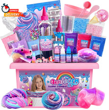 Mini Unicorn Slime Kit for Girls - Glimmer Crunchy, Butter, and Galaxy Slime for