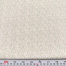 Vintage Tiny Florals on White Lightweight Cotton Blend Fabric by the HALF YARD