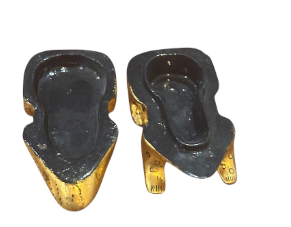 Rare Unique Hand Painted Burmese Lacquer Frog Small Trinket Box