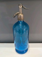 Vintage French Conalt Blue soda syphon Siphon SADER Boissons Gazeues Perpignan