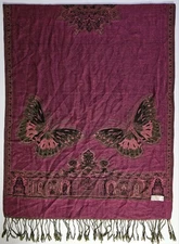 Pashmina 2-sided Butterfly Cashmere & Silk Scarf Classy Wrap Luxury Shawl 