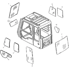 Cab Windshield Glass Fits John Deere 190E 490E 690ELC 790ELC 892ELC 992ELC