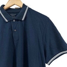 American Eagle Mens LG Super Soft Standard Fit Polo Shirt Navy Blue Tipped NEW