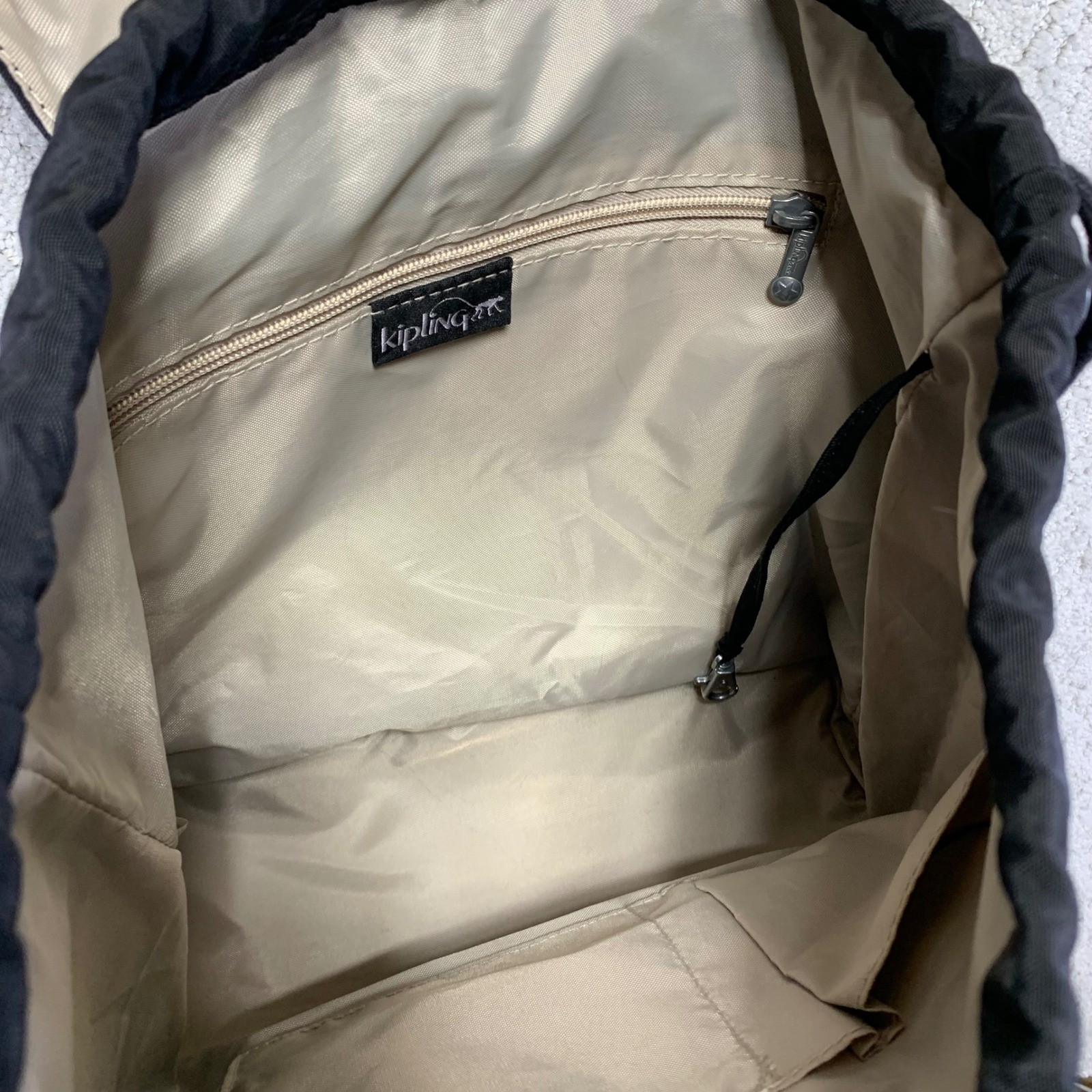 Kipling Black Nylon Backpack Drawstring Flap Back… - image 11