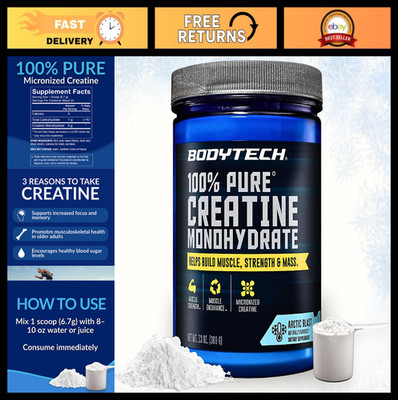 100% Pure Creatine Monohydrate Powder - Arctic Blast Flavor, 13 Oz - Muscle Grow