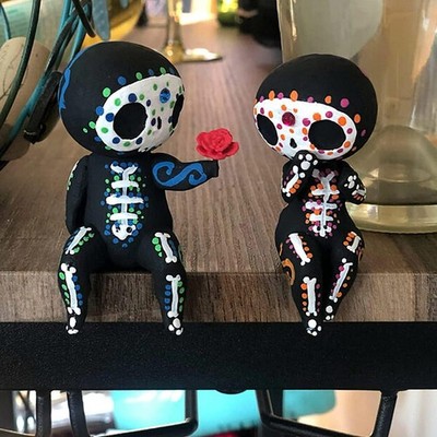 Sugar Skull Couple Statue, Decor, Resin Figurine Day of The Dead Dia de Los Muer