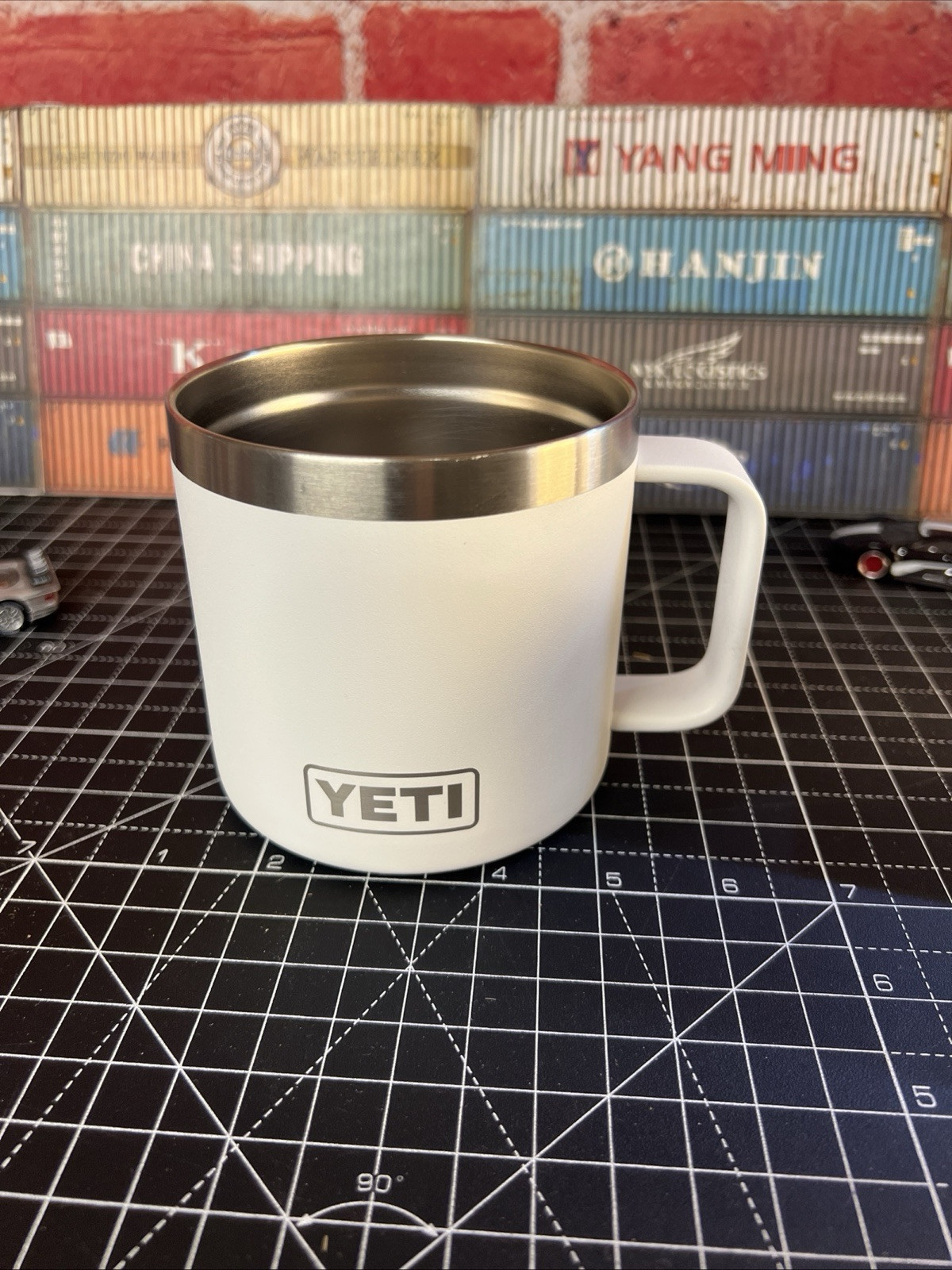YETI Rambler 14 oz Stainless Steel Camp Mug White No Lid Durable Insulated