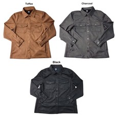 Frye Men's Classic Fit Chest Pockets Faux Suede Shirt Jacket