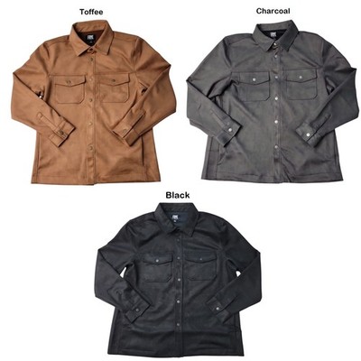 Frye Men's Classic Fit Chest Pockets Faux Suede Shirt Jacket