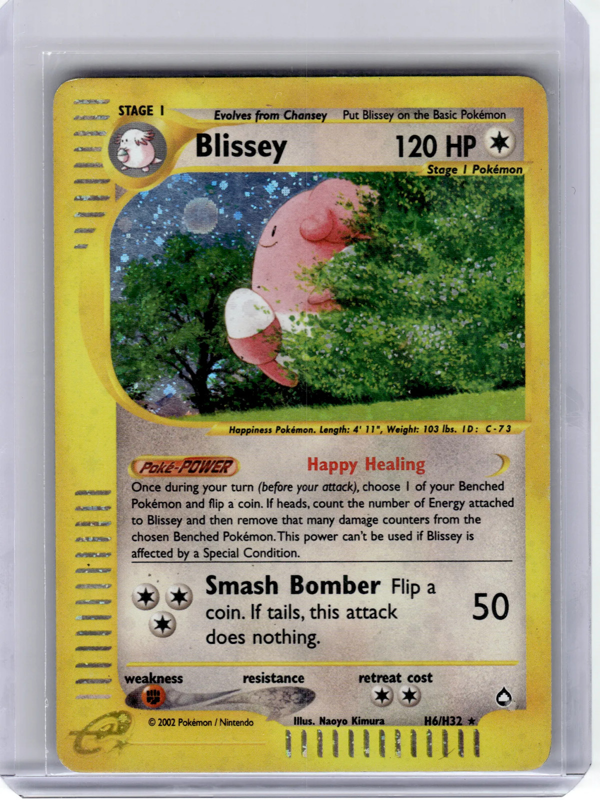2003 Pokemon—Blissey #H6 Aquapolis—Rare Holo [Heavily Played]