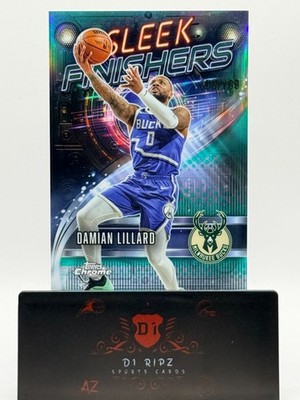 2025-26 Topps Chrome - Sleek Finishers Damian Lillard #SF-9 Aqua Refractor /199