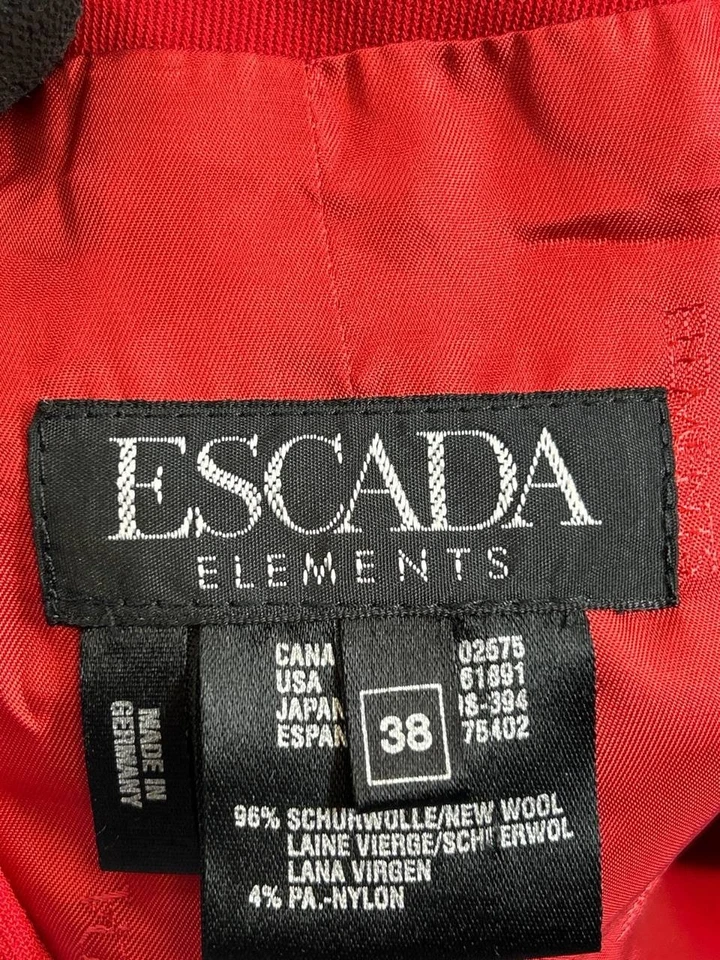 Abrigo Mujer Escada De 38 Us 12 Lana Roja * Foto 3 de 4